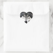 Wild Wolf Eyes Heart Sticker (Tas)