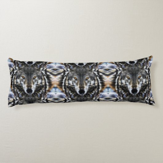 Wild Wolf Inspirerend Portret Lichaamskussen (Achterkant)