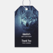 Wild Wolf met een mooie blauwe ogen gebeurtenis Da Cadeaulabel (Voorkant)