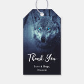 Wild Wolf met mooie blauwe ogen bedankt Cadeaulabel (Voorkant)