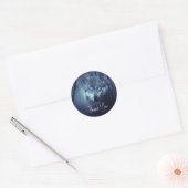 Wild Wolf met mooie blauwe ogen bedankt Ronde Sticker (Envelop)