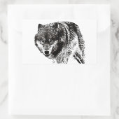 Wild Wolf Rechthoekige Sticker (Tas)