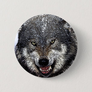 Wild Wolf Ronde Button 5,7 Cm