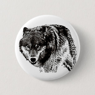Wild Wolf Ronde Button 5,7 Cm