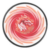 Wild Wolf Whirling witte hockey puck (Voorkant)