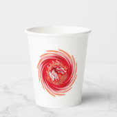 Wild Wolf Whirling witte papieren bekers (Voorkant)