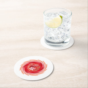 Wild Wolf Whirling witte ronde drankenkusten Kartonnen Onderzetter