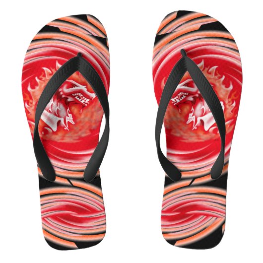 Wild Wolf Whirling zwarte brede teenslippers (Voetbed)