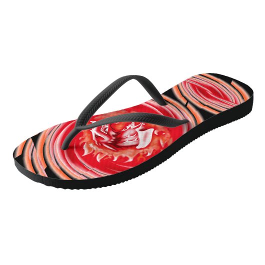 Wild Wolf Whirling zwarte teenslippers (Schuin)