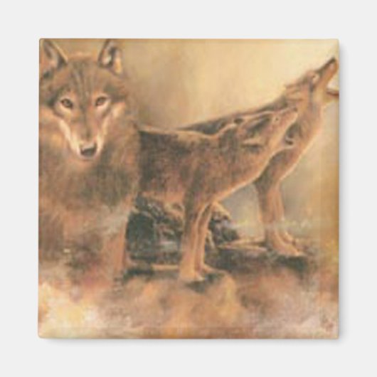 Wild Wolves Magnet Magneet (Voorkant)