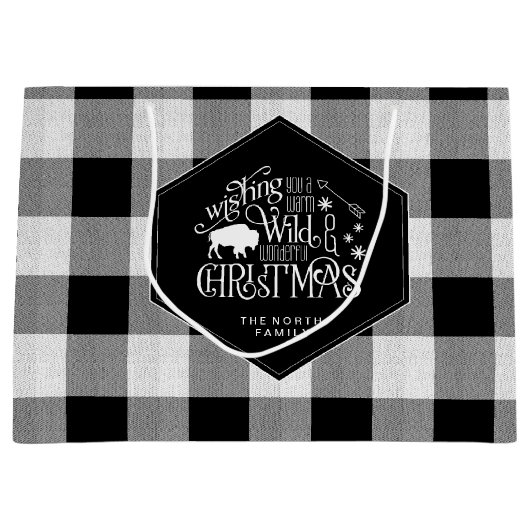 Wild Wonderful Kerstmis Black Buffalo Pset ID604 Groot Cadeauzakje (Voorkant)