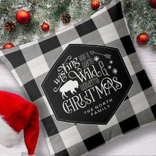 Wild Wonderful Kerstmis Black Buffalo Pset ID604 Kussen