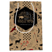 Wild Wonderful Kerstpatroon/Kraft/Red ID604 Medium Cadeauzakje (Voorkant)