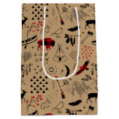 Wild Wonderful Kerstpatroon/Kraft/Red ID604 Medium Cadeauzakje (Achterkant)