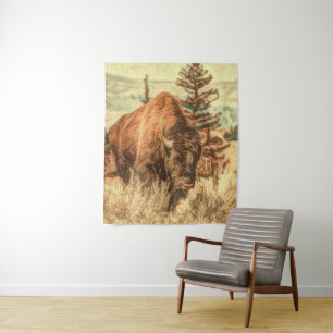 Wild Woodland Bison Wandkleed