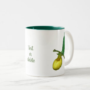Wild Yellow Lady Slipper Flower Personalized Tweekleurige Koffiemok