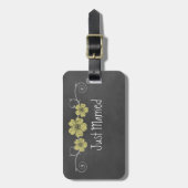 Wild Yellow Roses Chalkboard Bagagelabel (Voorkant verticaal)