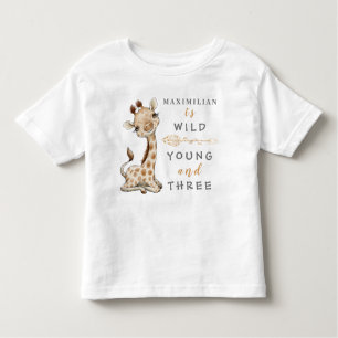 Wild Young en Three Birthday Oerwoud Baby T-Shirt
