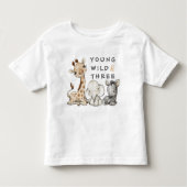 Wild Young en Three Birthday Oerwoud Baby T-Shirt (Voorkant)
