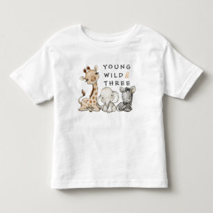 Wild Young en Three Birthday Oerwoud Baby T-Shirt