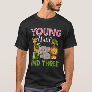 Wild Young en Three Outfit Toddler Girl Zoo Jungl T-shirt
