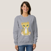Wild Young Leopard Animal Cartoon Sweatshirt (Voorkant volledig)
