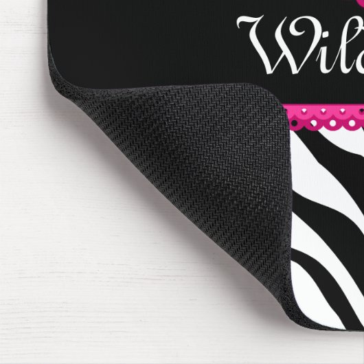 Wild Zebra Pattern and Lace Personalized Muismat (Hoek)