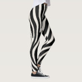 Wild Zebra Print Classic Zwart-wit Halloween Leggings (Rechts)