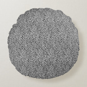 Wild zwart Leopard Print Accent Rond Kussen