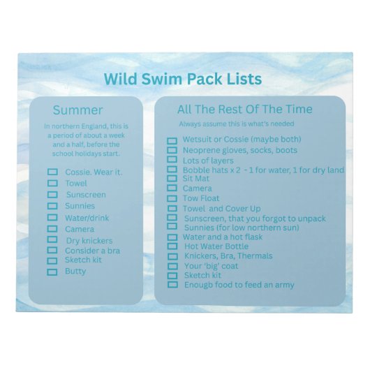 Wild Zwemmers Pack Lijstpagina's Notitieblok (Voorkant)