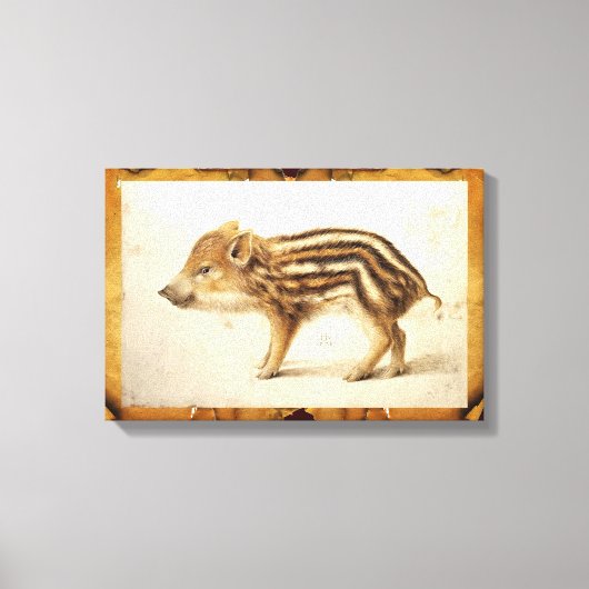 WILD ZWIJNTJE Dierentekening Canvas Afdruk (Voorkant)