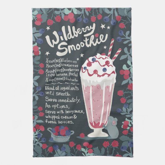 Wildberry Smoothie Keukenhanddoek (Verticaal)