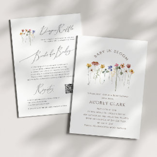 Wildbloem Baby in bloei | Alles in één Baby shower Kaart