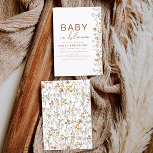 Wildbloem Baby in Bloom Baby shower Tuin Boho Kaart