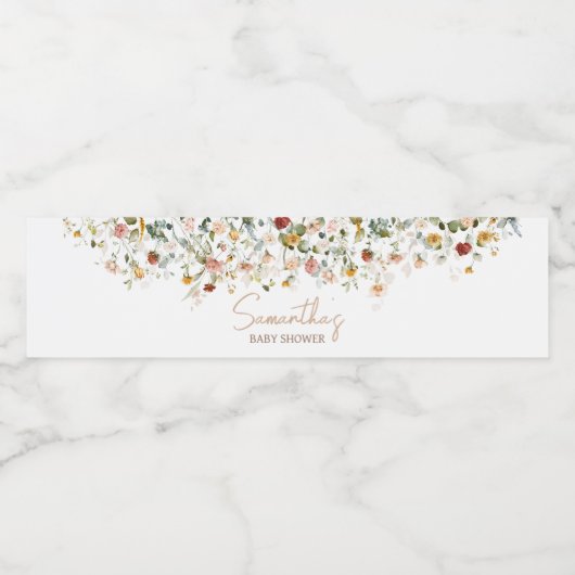 Wildbloem Baby in Bloom Waterfles Etiket (Enkel label)