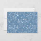 Wildbloem Bloemen Blauw Menu Selectie Bruiloft RSV (Achterkant)