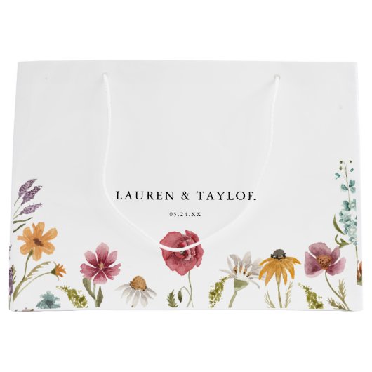 Wildbloem Bloemen bruiloft gunsten Groot Cadeauzakje (Voorkant)