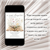 Wildbloem | Boek Thema Baby shower Uitnodiging