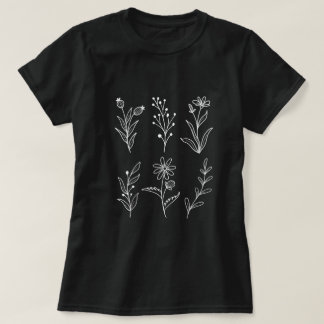 Wildbloem Botanische bladeren T-shirt