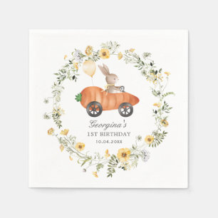 Wildbloem Bunny Rabbit Riding Carrot Car Servet