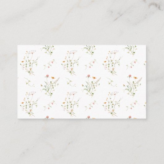 Wildbloem Elegante Moderne Tuin Bloemen Bruiloft Q Informatiekaartje (Achterkant)