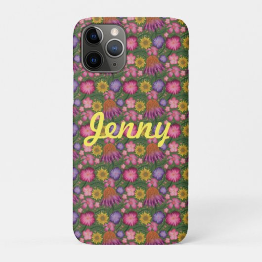 Wildbloem Groene Floral, gepersonaliseerd Case-Mate iPhone Case (Achterkant)