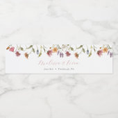 Wildbloem in bloei waterfles etiket (Enkel label)