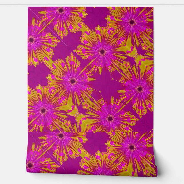 Wildbloem in verf 1 fleece deken behang (Afrollen)