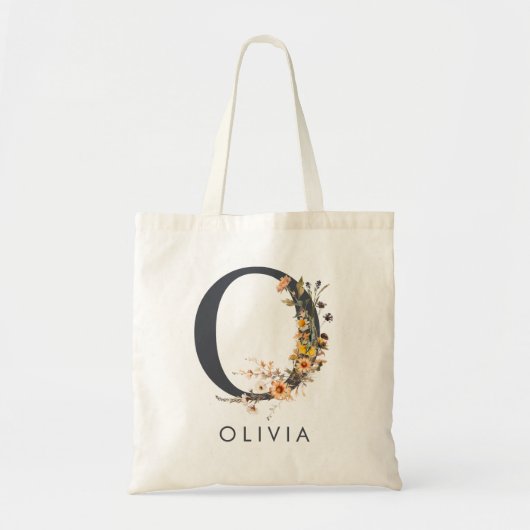 Wildbloem Initiaal O Tote Bag (Voorkant)