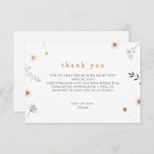 Wildbloem minimale bloemen bedankkaart (Voorkant / Achterkant)