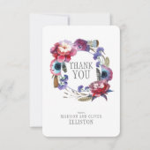 Wildbloem Pioen Bloemen met Veren | Dank u Bedankkaart (Voorkant)