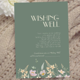 Wildbloem Sage Deco Wedding Wishing Well Informatiekaartje