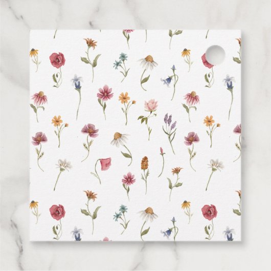 Wildbloem Veld Boho Favor Label (Achterkant)