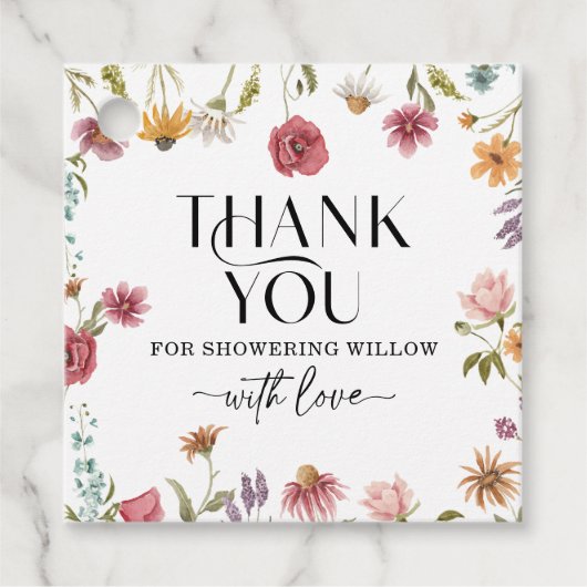 Wildbloem Veld Boho Favor Label (Voorkant)